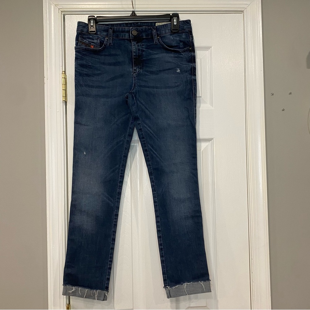 Diesel Skinzee Super Slim Skinny Regular Waist Stretch Size 31 Womens Blue Jeans